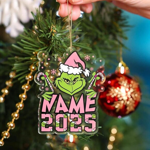 Other - Custom Grinch 2025 Ornament | Funny Personalized Family Grinchmas Xmas Tree Deco